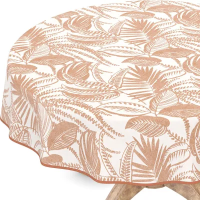 Produktbild von Tischdecke Wachstuch Ornamente Beige Robust Wasserabweisend Rund 120 cm