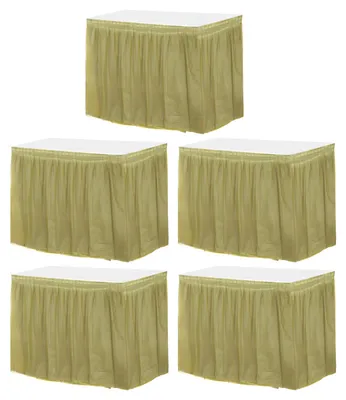 5 goldene Kunststoff-Tischdecken 73 cm x 35,5 m für rechteckige Tische