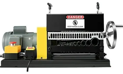 Productafbeelding van Elektrische kabelstripper - Kabelstripmachine - Bereik 1,5–38 mm - 400 W Motor - 1400 RPM - 10 Invoergaten - Voor Koperkabels