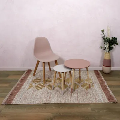 Image de Tapis - HOME DECO FACTORY - Nude Imprimé Doré - Rose et Or