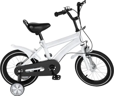 Produktbild von Kinderfahrrad - 35,6 cm Räder - Stützräder - Verstellbarer Sattel & Lenker - V-Bremse/Scheibenbremse - Federgabel - 3–6 Jahre, 100–115 cm - Weiß