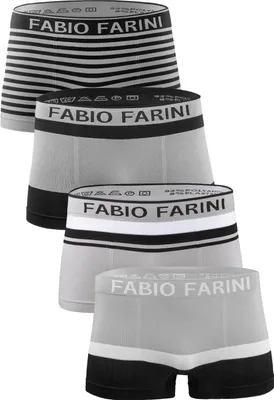 Produktbild von Fabio Farini - 4 Stück Herren Unterhosen - Männer Retroshorts aus weicher Microfaser im sportlichen Look mit Logoschriftzug