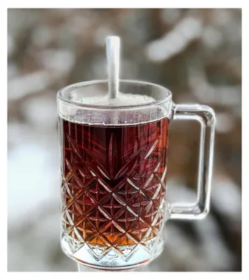 Produktbild von 4-teiliges Türkisches Tee-Set Nilhan-Sultan für 2 Personen │ 2 Glasbecher und 2 Löffel │ Sen & Ben Serie │ Glas im Kristall-Design │ Ideal für Tee, Cappuccino, Kaffee │ Spülmaschinenfest