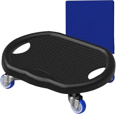 Image de Appareil d'entraînement pour les abdominaux, tapis de fitness silencieux, appareil d'entraînement pour les abdominaux, roue d'entraînement robuste pour la maison, appareil de musculation, tapis de fitness (noir)