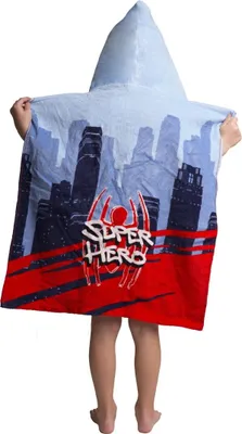 Image de Poncho de bain Spiderman pour enfants Tissu éponge de haute qualité 100 % coton
