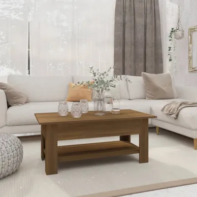 Obrázok produktu pre Maison Exclusive – Konferenčný stolík, hnedá farba, vzhľad dreva, rozmer 102x55x42 cm, materiál: drevotrieska