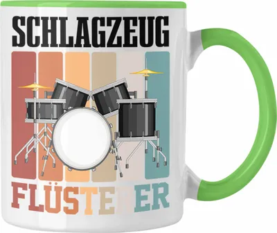 Produktbild von Trendation - Schlagzeug-Spieler Tasse Geschenk Schlagzeug Flüsterer Lustige Geschenkidee für Schlagzeugspieler (Grün)