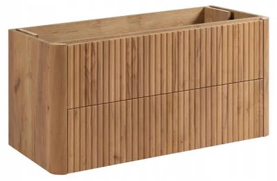 Obrázek produktu pro Rodan Koupelnová skříňka pod umyvadlo 100cm - Závěsná - Drážkovaná Dub - Push-to-Open - bez desky - LINEA