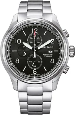 Productafbeelding van Citizen CA0810-88E Eco-Drive herenhorloge, chronograaf, titanium, zwart