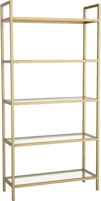 Produktbild von Dmora Bücherregal Delphini 80x30x165 cm Gold 5 Regale