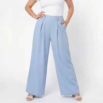 Produktbild von Culotte leichte Sommerhose Wide Leg Palazzo 40 42 44 mit Bundfalten für Damen