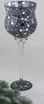 Produktbild von Formano Windlicht 35cm Mosaik-silber
