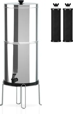 Produktbild von Schwerkraft-Wasserfiltersystem Wasserfiltrationseimer mit Staender fuer Zuhause, Outdoor, Camping, Wandern, Notfallvorsorge