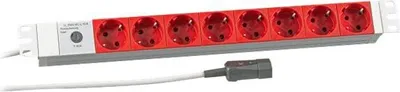Produktbild von EFB 19" 1HE Steckdosenleiste 8xCEE 7/3 rot, Zuleitung C14