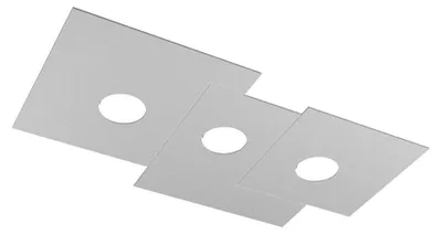 Zdjęcie produktu dla Lampa sufitowa prostokątna Toplight 3-punktowa Plate z oprawką GX53, struktura szara, nowoczesny design 65x37x3cm