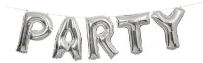 Produktbild von Folienballon Buchstabengirlande Party silber