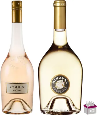 Produktbild von Los Entdeckung Miraval 2x75cl- 1 Studio von Miraval 2024 Rosé 75cl 12,5% & 1 Côtes de Provence Weiß 2024 75Cl 13%