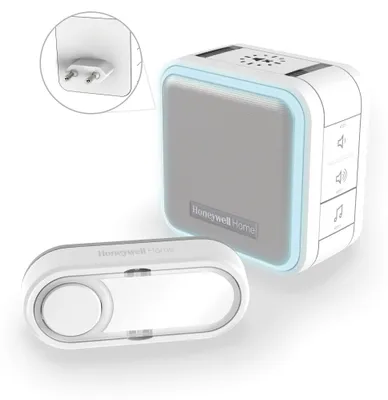 Obrázek produktu pro Sada bezdrátového zvonku HONEYWELL Serie5 pro zásuvky, noční světlo, tichý režim, LED, bílá