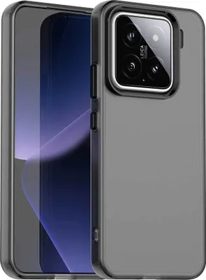 Immagine prodotto di Custodia per Xiaomi 15 Pro, sottile custodia semi-trasparente opaca antiurto per telefono Nero