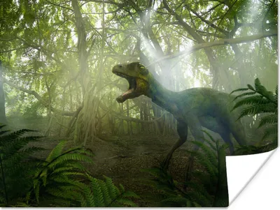 Produktbild von MuchoWow® Poster Dinosaurier - Dschungel - Pflanzen 160x120 cm - Foto Plakat