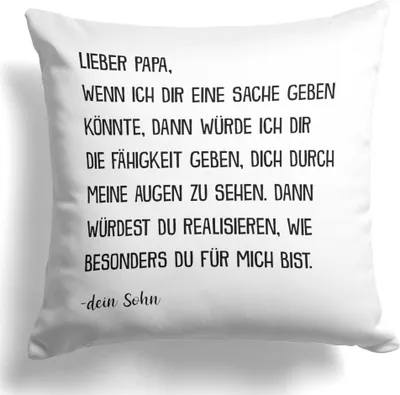 Produktbild von 22Feels Papa Geschenk von Sohn Vater Kissen Vatertag Geburtstag Herrentag Weihnachten Deko Männer Dekoration Spruch Geschenkidee Wohnzimmer Schlafzimmer Couch