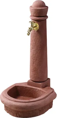 Image de Garantia VENEZIA Fontaine en pierre pour le jardin, 44x52x90 cm (LxlxH), rouge redstone ; 356102