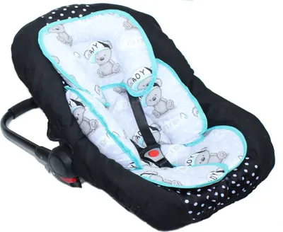Produktbild von Sitzverkleinerer Baumwolle Kind für Auto Kindersitz Baby Schale Einsatz Einlage- 18 - Boy Bärchen