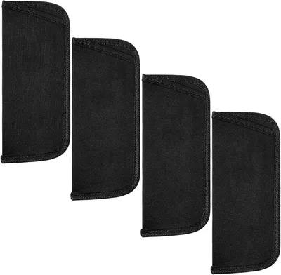 Produktbild von Famanu Brillenetui Set – 4 weiche Stoffhüllen mit Aufbewahrungsfach – Schwarz