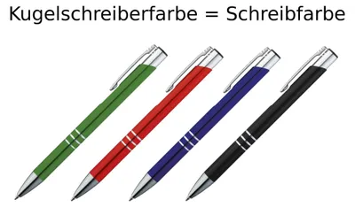Produktbild von 20 Kugelschreiber / Schreibfarbe = Kugelschreiberfarbe / grün,blau,rot,schwarz