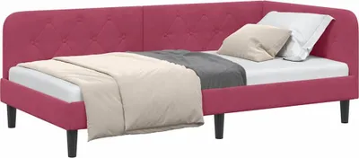 Image de Cadre de lit d'angle Bordeaux 90 x 200 cm Velours