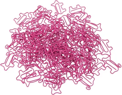 Productafbeelding van Paperclips in de vorm van varkens, verguld metaal, 100 stuks, klemmen voor het organiseren
