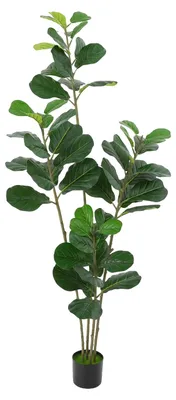 Image de Ficus lyrata, grande plante artificielle, décoration intérieure, vert, M