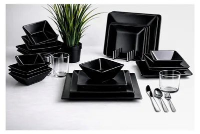 Produktbild von Siera Matt Schwarz Tafelservice 24-teilig für 6 Personen