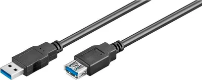 Produktbild von Ewent EC1008, 1,8 m, USB A, USB A, USB 3.2 Gen 1 (3.1 Gen 1), Männlich/Weiblich, Schwarz