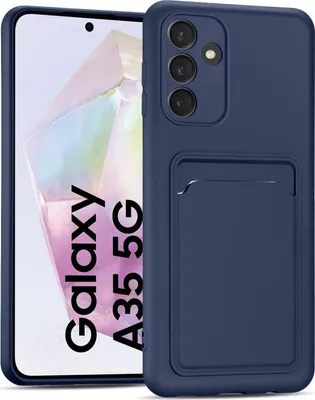Zdjęcie produktu dla Etui na telefon komórkowy Samsung Galaxy A35 5G silikonowe etui ochronne z kieszenią na kartę Slim Wallet Case, niebieskie