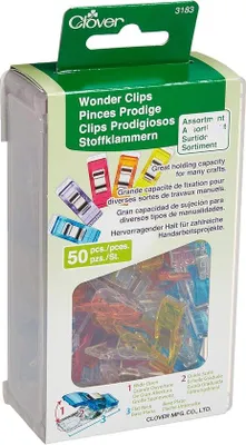 Produktbild von Stoffklemmen Naaiklemmen Wonder Clips - Stoffen naaien - Alternativ zu Nadeln - 50 Stück - Bunt
