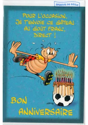 Image de Carte anniversaire animal rigolo foot + enveloppe - carterie - football sportif - enfant - adulte - fille - garcon (39)
