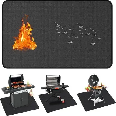 Productafbeelding van Famanu grillmat - beschermingsmat - 132 x 193 cm - vuurvast, antislip, waterafstotend