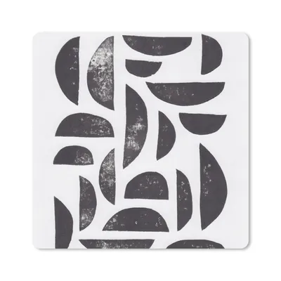 Produktbild von MuchoWow® Mauspad Mousepad Formen - Abstrakt - Schwarz - Weiß 20x20 cm - Mousepads - Maus Mat - Pad - Mausunterlage - Desk Mat - Bureauartikeln