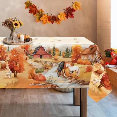 Productafbeelding van Tafelkleed, polyester, rechthoekig, 140 x 180 cm, herfstbosmotief