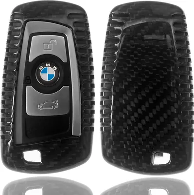 Produktbild von Auto Schlüssel Echt Carbon Schutz Hülle Hardcover Schwarz kompatibel mit BMW F20 F21 F22 F23 F30 F31 F34 F32 F26 F25 KEYLESS SMARTKEY