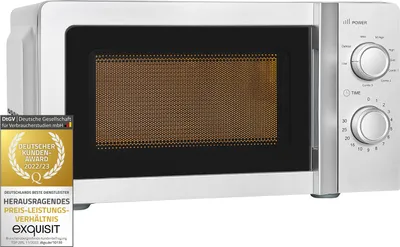 Produktbild von Exquisit Mikrowelle MW717-070G silber | 20 l Nutzinhalt | Silber