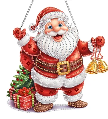 Diamond Painting Hänger Weihnachtsmann 20x20 cm DIY