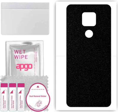 Produktbild von apgo Rückseite Schutzfolie, Skin, kompatibel mit Motorola Moto G Play, Hinten Displayschutzfolie aus Vinylfolie, kratzfest, einfache Montage - Mattschwarz