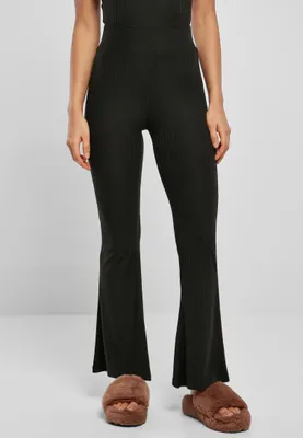 Obrázek produktu pro Dámské leginy Urban Classics Ladies High Waist Rib Flared Leggings black - XXL