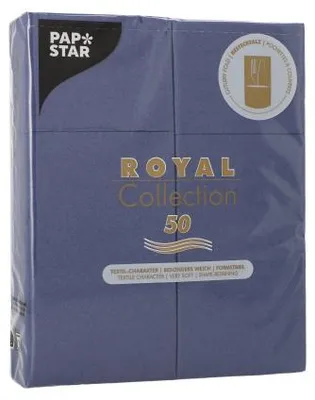 Produktbild von Servietten "ROYAL Collection" 40 cm x 30 cm dunkelblau mit Besteckfalz