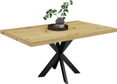 Produktbild von Esstisch Elgin 1 210-310x80x100 Metall+Holzwerkstoff Schwarz/Asteiche