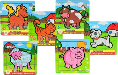 Obrázok produktu pre TEDDIES Drevené puzzle Moje prvé zvieratká: Pes 9 dielikov