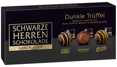 Produktbild von Schwarze Herren Schokolade Edelbitter Dunkle Trüffel 125g