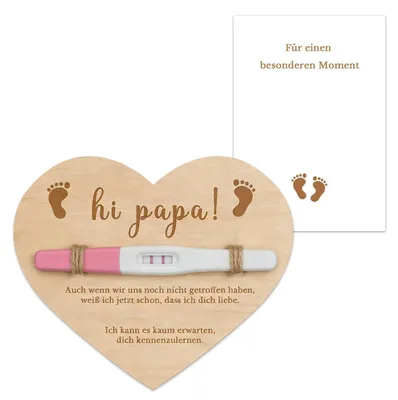 Produktbild von Geschenkset "Du wirst Papa" mit Holzschild zur Schwangerschaftsverkündung